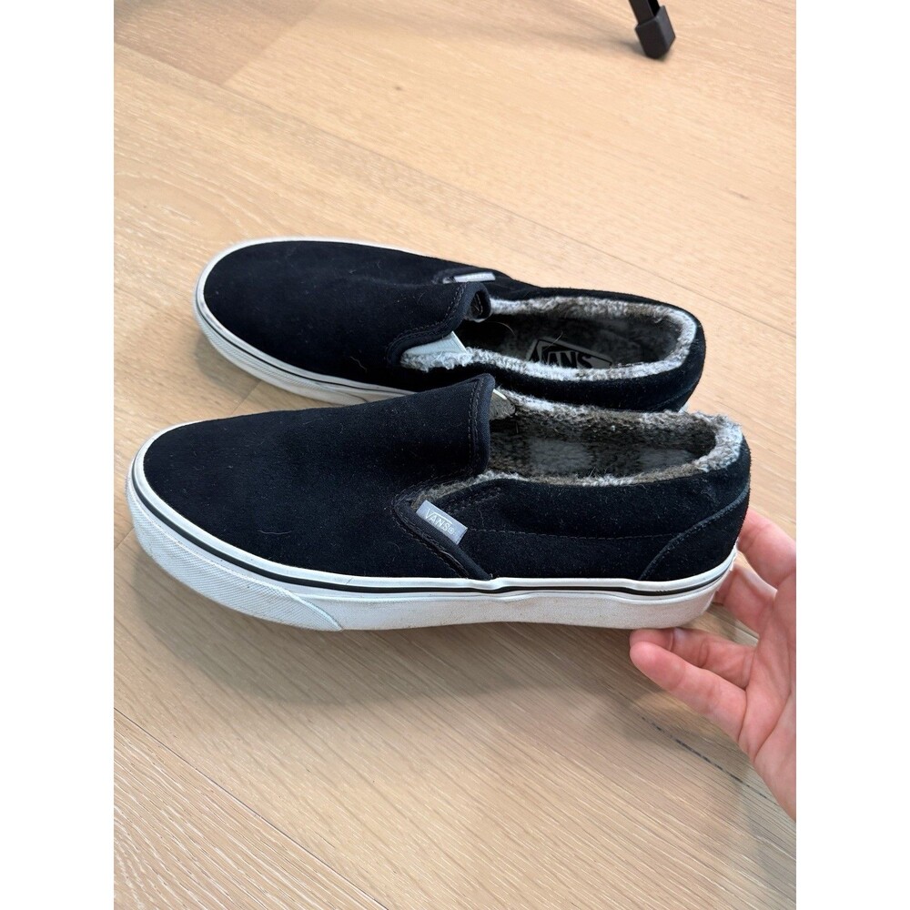 Vans Suede Classic Slip-On Shoes - Cozy Hug Black - Men 6.5 / Women 8